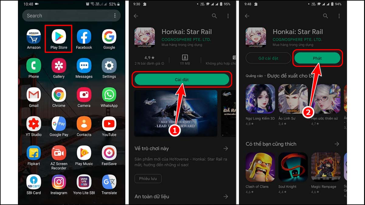 Tải Honkai Star Rail trên Android dễ dàng qua Google Play hoặc file APK chính thức.